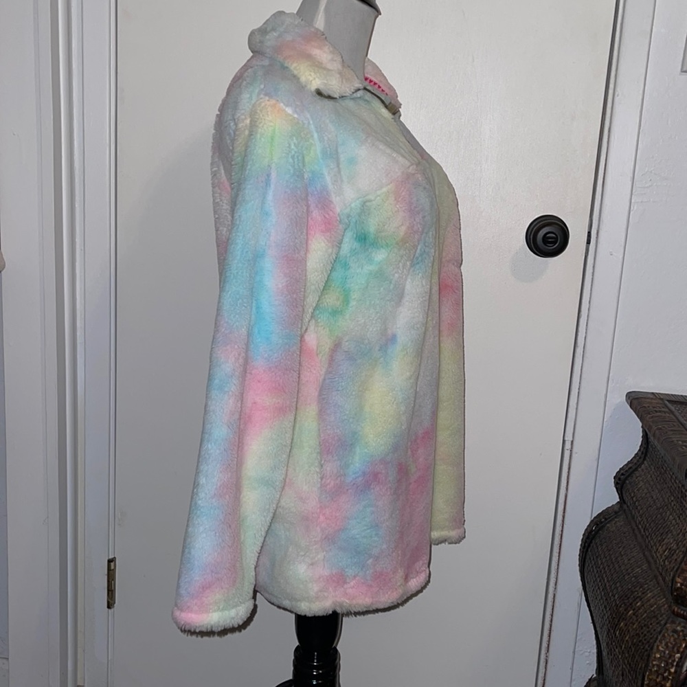 Southern Fried Chicks Fuzzy Long Tye Dye Pull Over W/Pockets - Picture 6 of 10